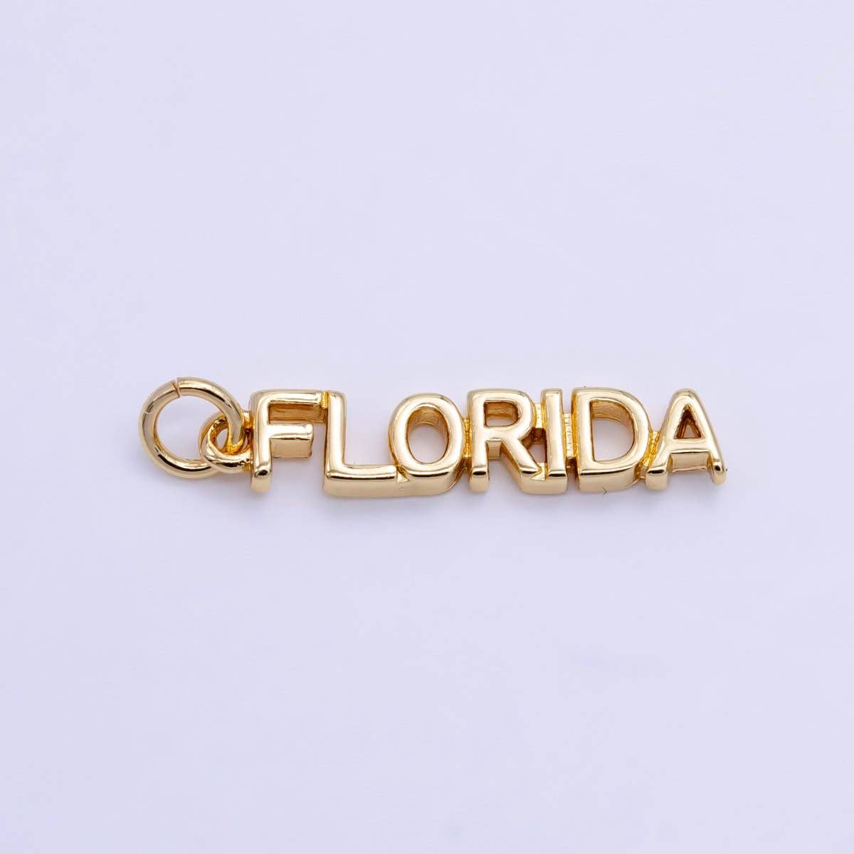 16K Gold Filled USA City States Script Tag Charm in Gold & Silver | D814 - D823: Gold / New York