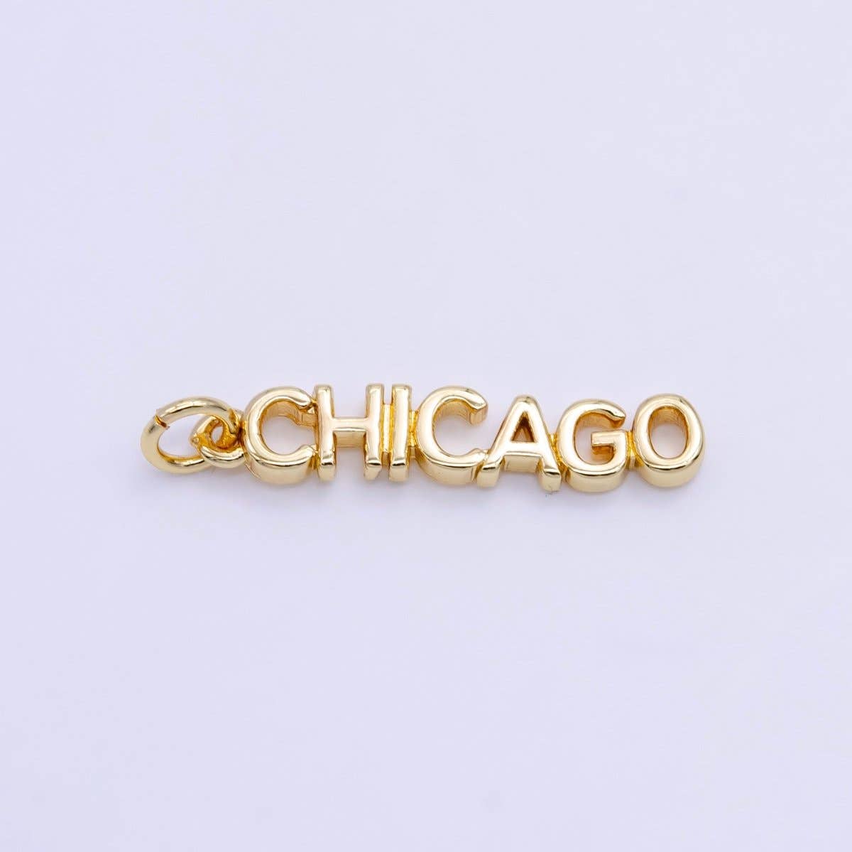 16K Gold Filled USA City States Script Tag Charm in Gold & Silver | D814 - D823: Gold / New York