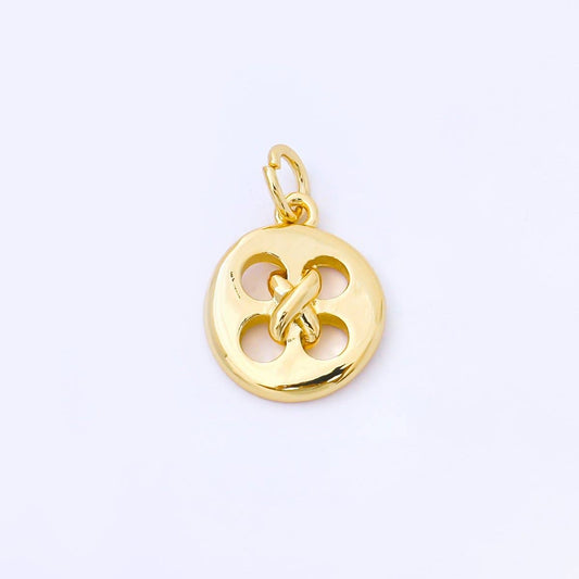 24K Gold Filled 11mm Clothes Buttons Charm in Gold & Silver | AF1549: GOLD