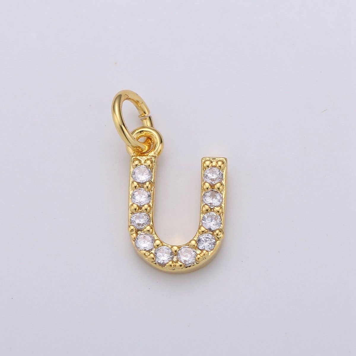 14k Gold Filled Tiny CZ Initial, Letter Alphabet Micro Pave charms Dainty Gold Cubic Pendant Charm for Necklace Bracelet Earring Add on A-099 to A-111: By Set