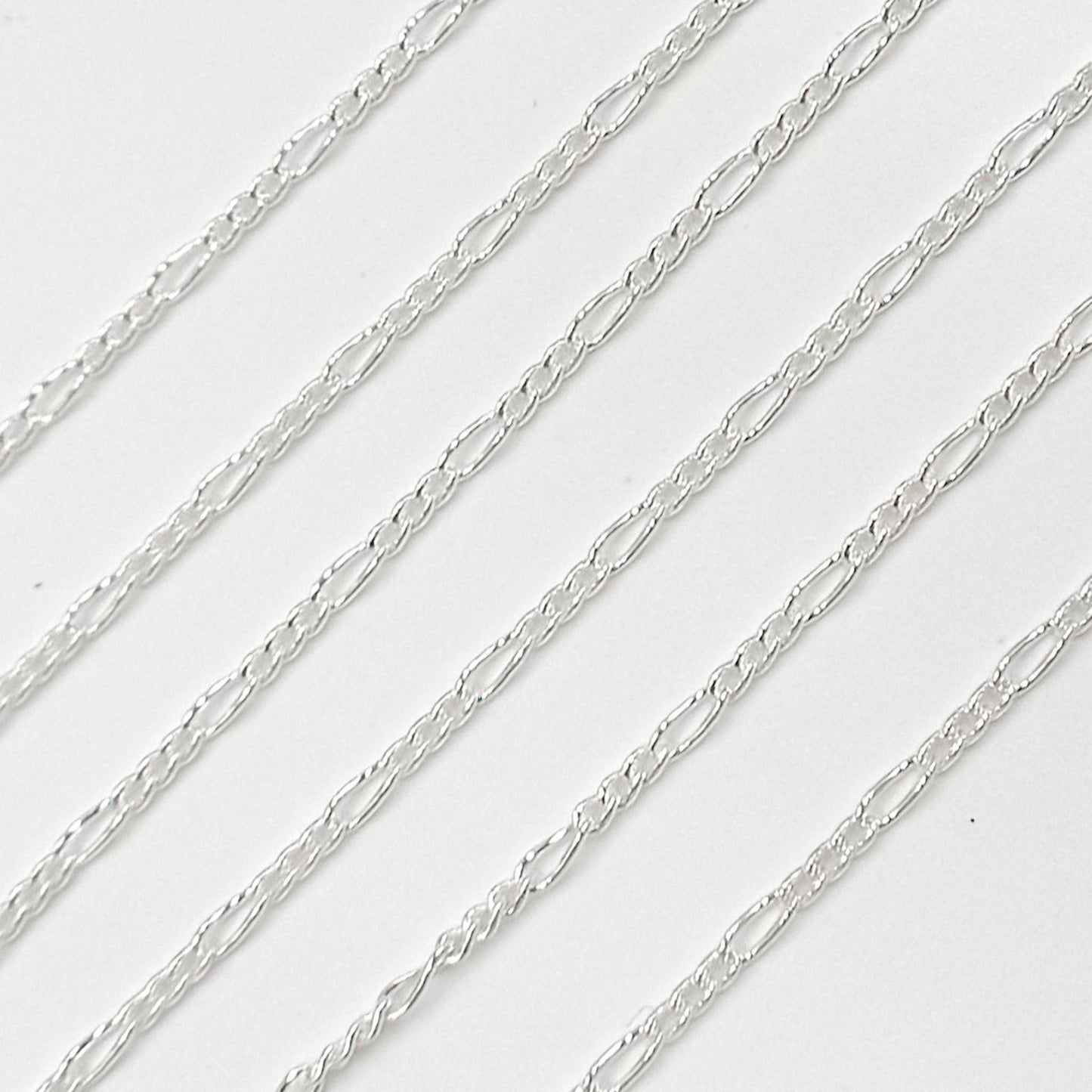 Permanent  Jewelry  Sterling Silver Figaro Chain: 7in / 4.1mm-5mm / Figaro
