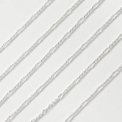 Permanent  Jewelry  Sterling Silver Figaro Chain: 7in / 4.1mm-5mm / Figaro