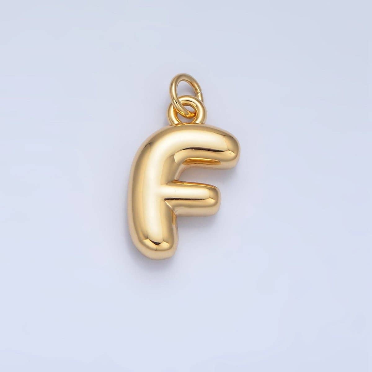 24K Gold Filled 17mm Initial Letter Chubby Balloon Charm | A1513 - A1525: Letter C
