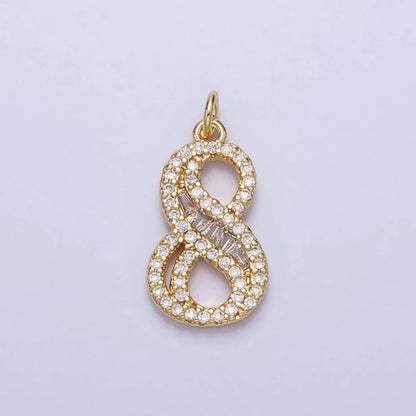 Micro Pave CZ Numbering Charms Pave Dangle Gold Filled Over Brass Number Charms Women Pave Number Findings Number 0-9 Charms AC519 - AC528: All # 0-9