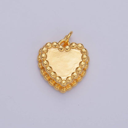 24K Gold Filled Heart Cake Pastry Desert Multidimensional Charm in Gold & Silver | W413: Silver