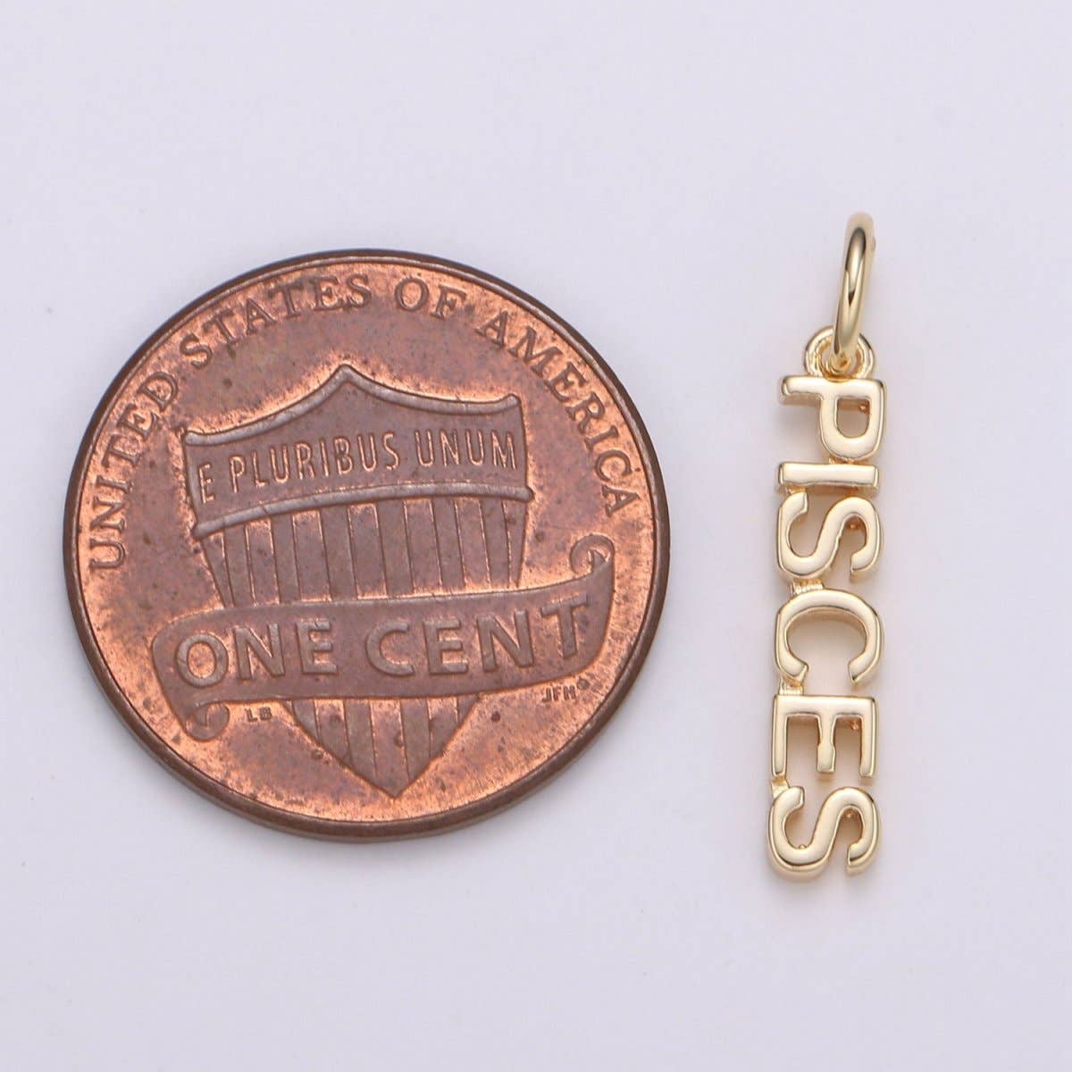 Gold Filled Zodiac Sign Script Words Mini Charm in Gold & Silver | A-A1815-A-A1820 | A-A1839-A-A1844: Gold / Aries