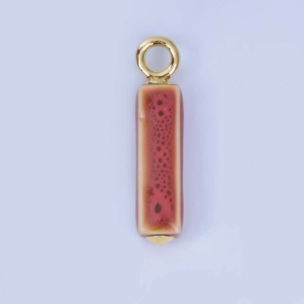 18K Gold Filled Blue, Teal, Brown, Pink Watercolor Bar Ceramic Drop Pendant | AJ-451: # 6