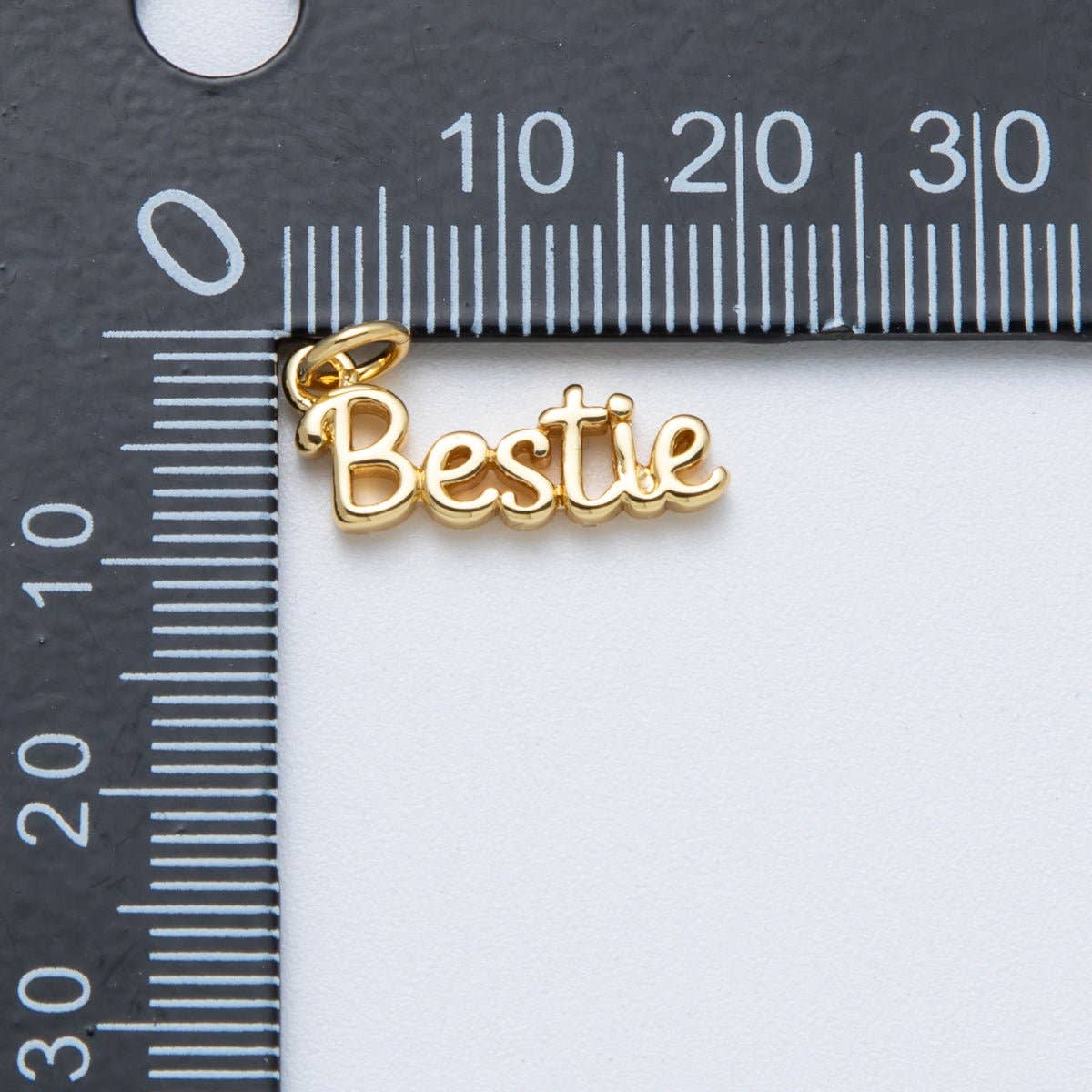 14K Gold Filled 18.5mm "Bestie" Minimalist Script Charm | Charms-00033