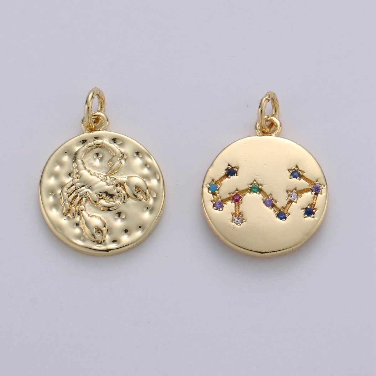 14K Gold Filled Zodiac Constellation Charms, Zodiac Symbol, Horoscope Charm, Gold Astrological Zodiac Signs, Double Sided Charm Pendant | A-A1707-A-A1712: Leo