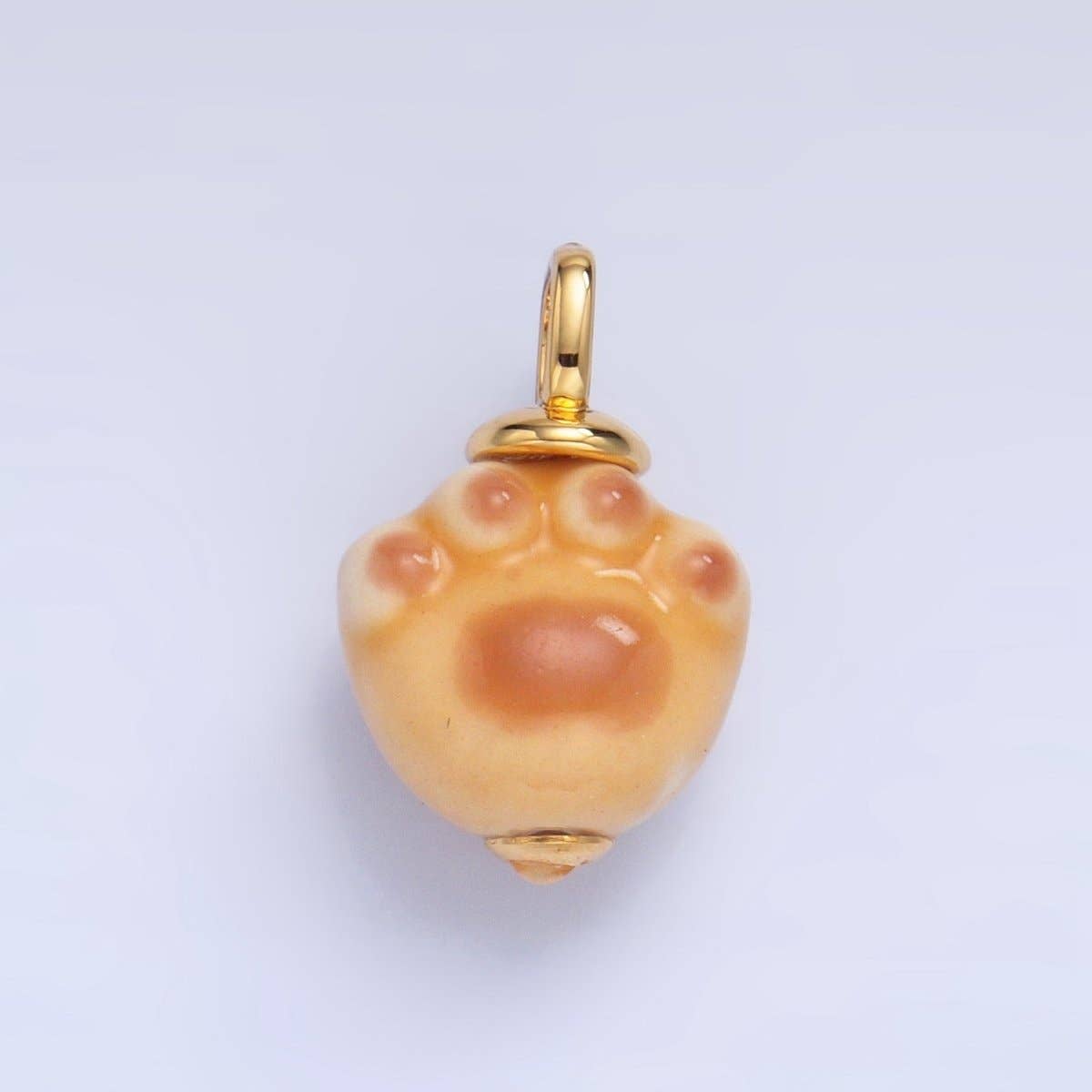 24K Gold Filled Nature Floral Mushroom Pet Sea Sell Ceramic Drop Charm: 21 Pink House