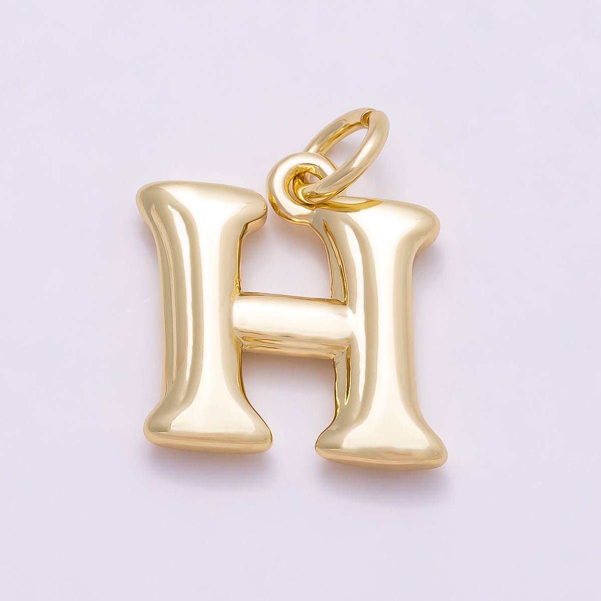 16K Gold Filled 14mm Minimalist Molten Alphabet Initial Letter Charm | Charms-00908 ~ Charms-00933: Letter A