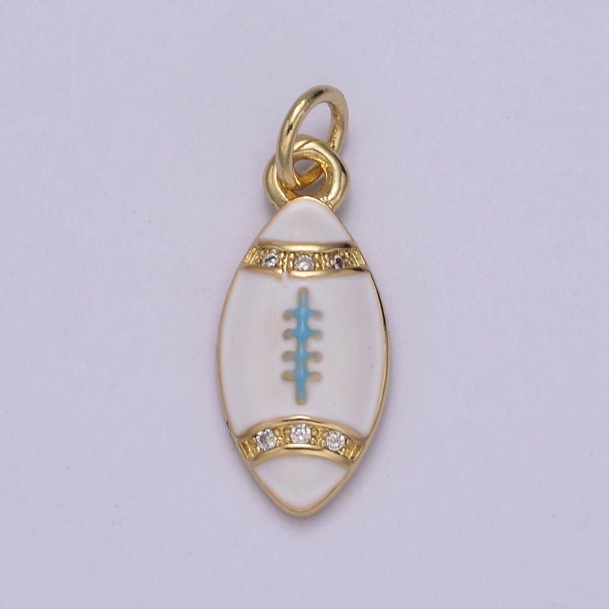 Mini Gold Football Charm Sports Ball Super Ball Party Jewelry Necklace Earring Bracelet Making N-925 - N-928: Brown