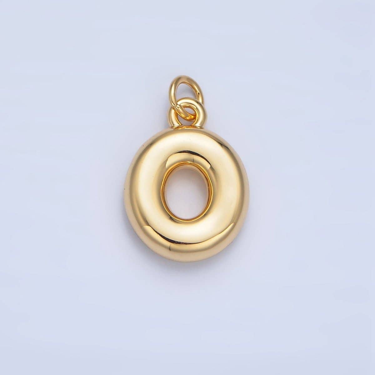 24K Gold Filled 17mm Initial Letter Chubby Balloon Charm | A1513 - A1525: Letter C