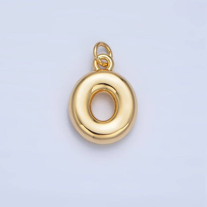 24K Gold Filled 17mm Initial Letter Chubby Balloon Charm | A1513 - A1525: Letter C