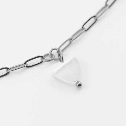 18K Gold PVD Stainless Steel Shell Heart Charm: Stainless