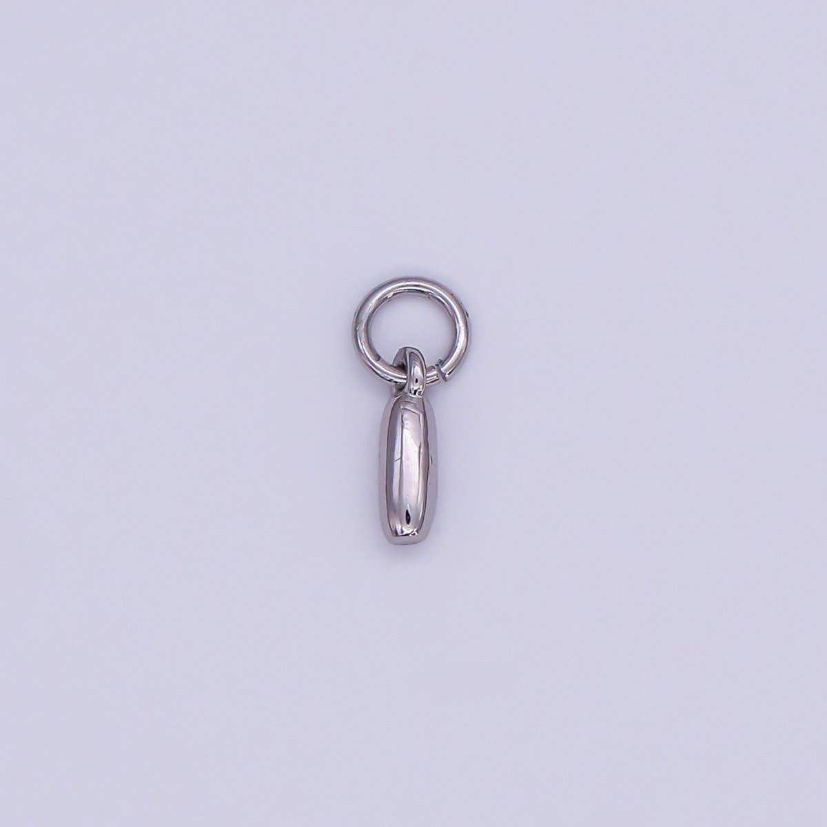 White Gold Filled 10mm Initial Letter Chubby Balloon Mini Charm | A029 - A041: Letters Set