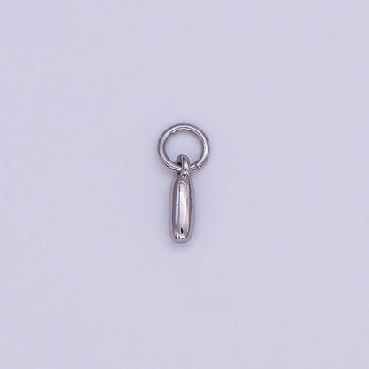 White Gold Filled 10mm Initial Letter Chubby Balloon Mini Charm | A029 - A041: Letters Set