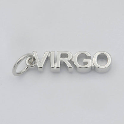 Gold Filled Zodiac Sign Script Words Mini Charm in Gold & Silver | A-A1815-A-A1820 | A-A1839-A-A1844: Silver / Gemini