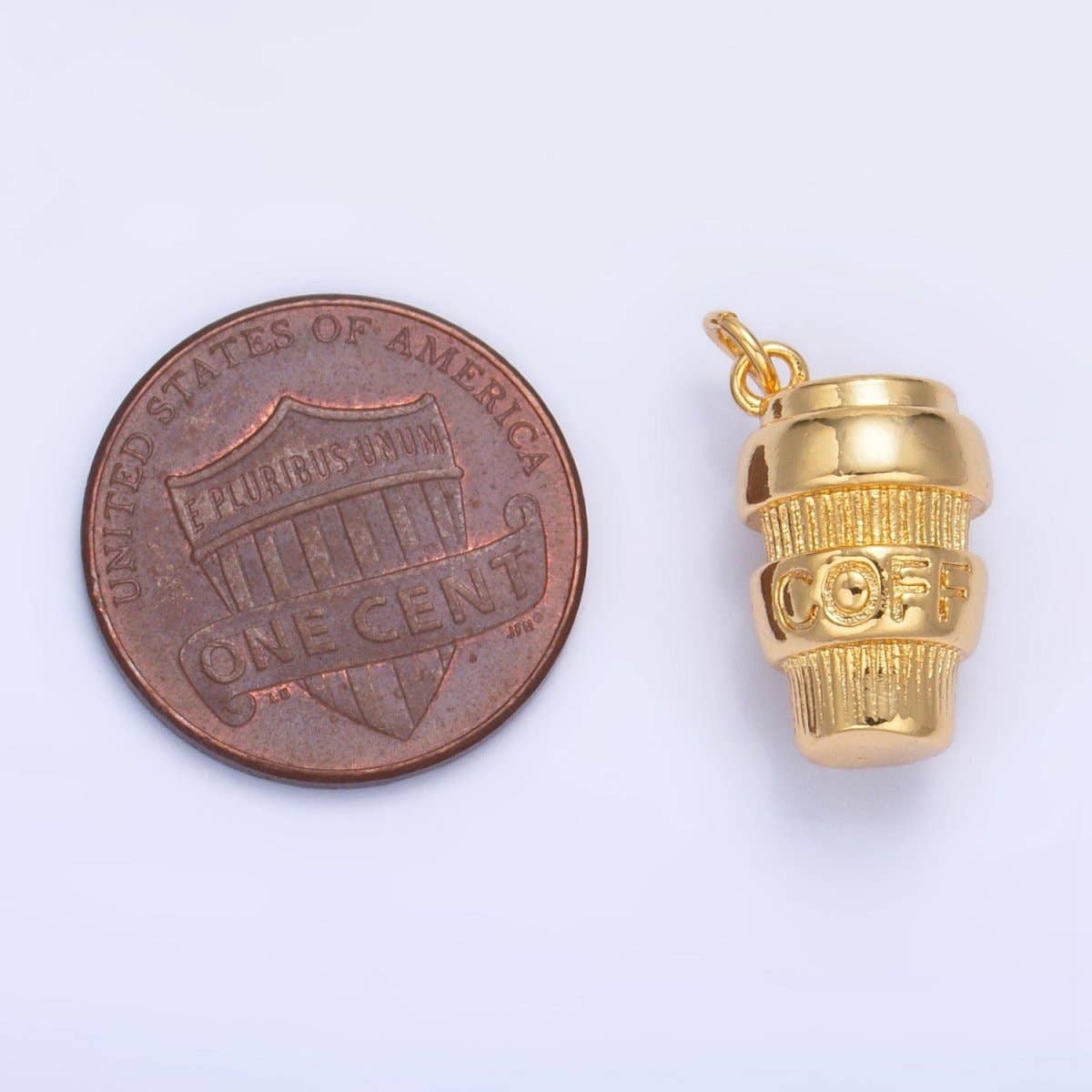 24K Gold Filled Mini 3D Multidimensional Coffee Tumbler Drink Charm in Gold & Silver | W670: Silver