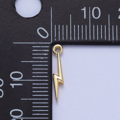 Lightning Bolt Storm Thunder Mini Charm in Gold & Silver | AC-052: Silver
