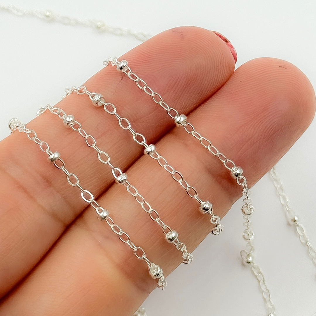 Permanent  Jewelry  925 Sterling Silver Satellite Chain: 7in. / 1.1mm-2mm / Satellite