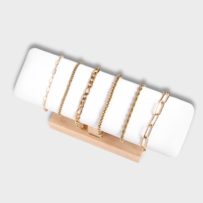 18K Gold Figaro Chain Bracelet / Anklet: 10" / 4mm