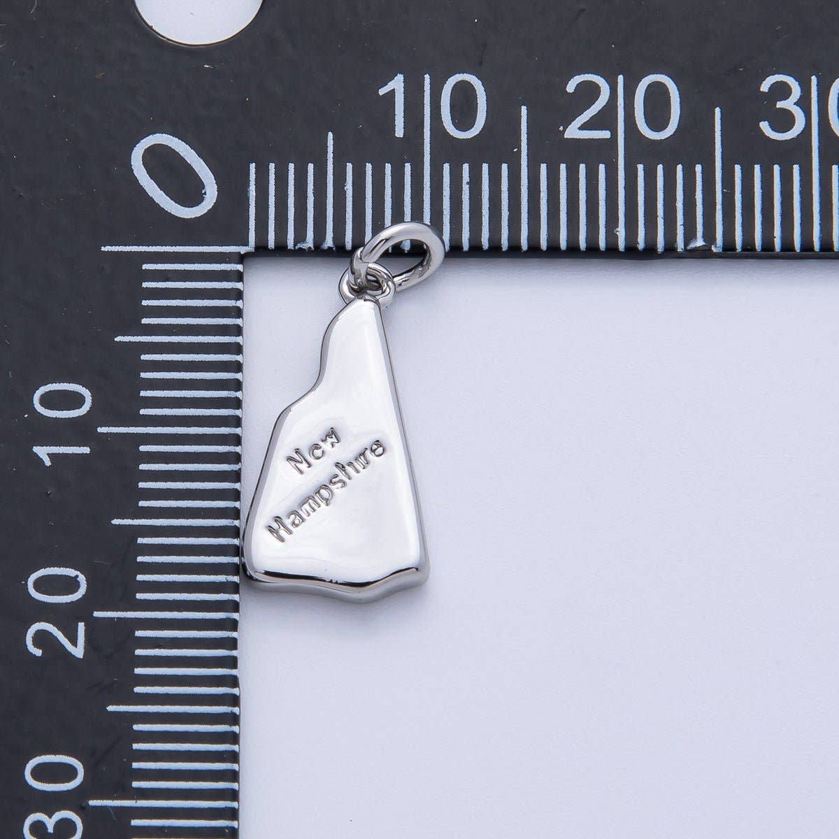 18K Gold Filled United States of America State Map Charm in Gold & Silver | AK064 - AK113: SILVER / 49. Texas