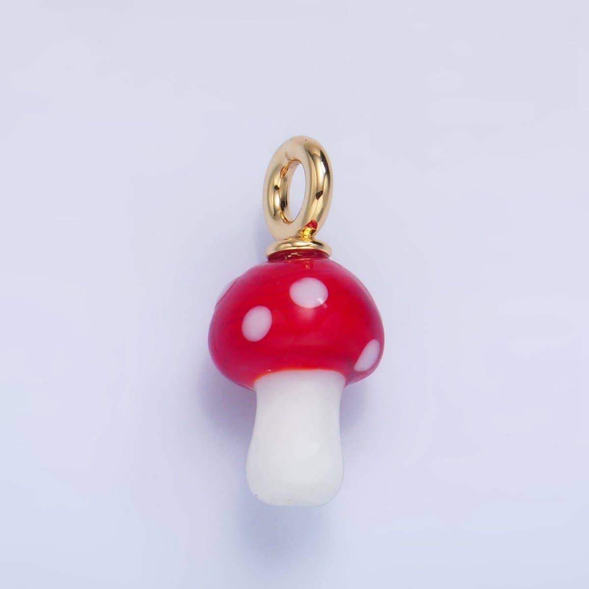 24K Gold Filled Nature Floral Mushroom Pet Sea Sell Ceramic Drop Charm: 21 Pink House