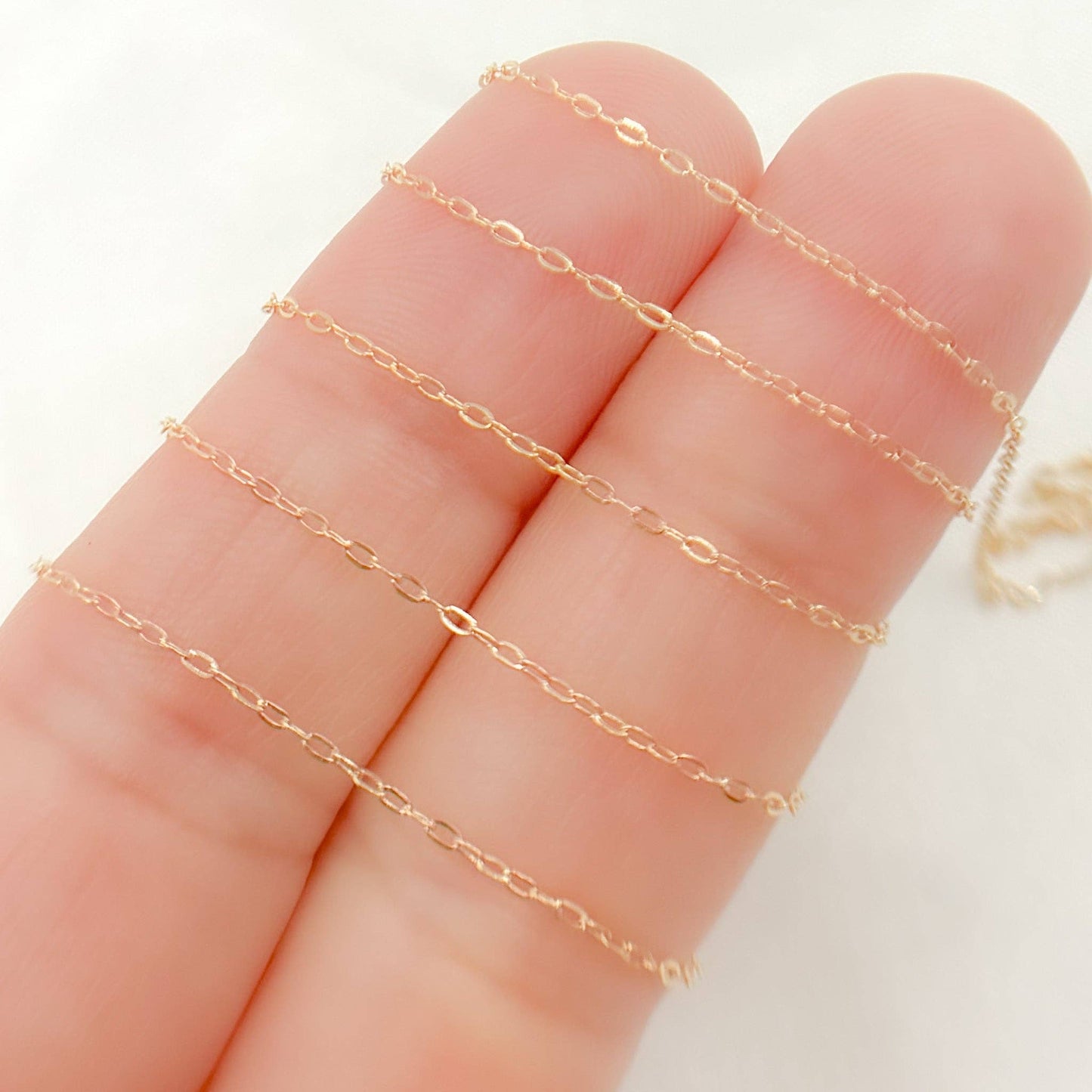 Permanent  Jewelry 14K Gold Filled Cable Chain: 1.1mm-2mm 7in