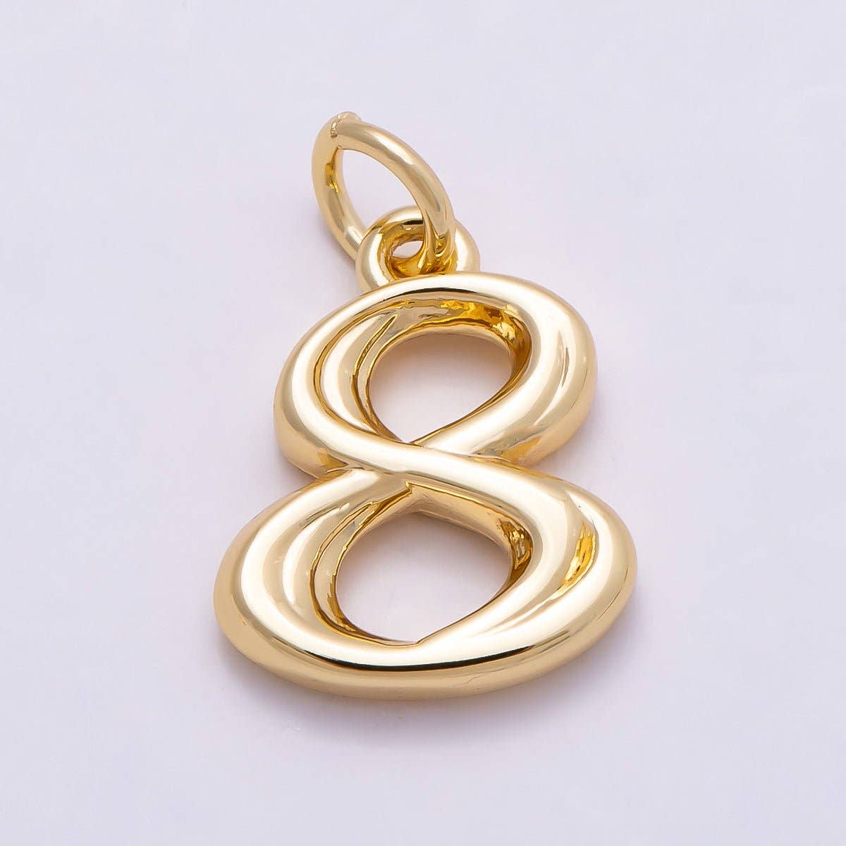 16K Gold Filled 14mm Minimalist Molten Number Numerology Charm | Charms-00878 ~ Charms-00887: Numbers 0-9 Set