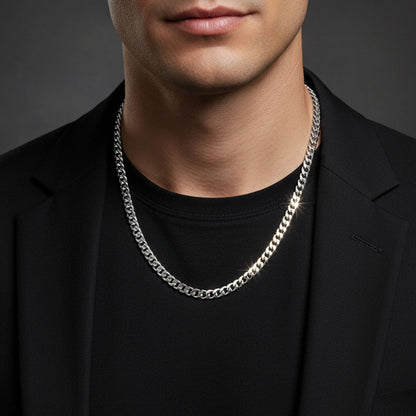 Stainless Steel Curb Chain Necklace: 18" / 4mm
