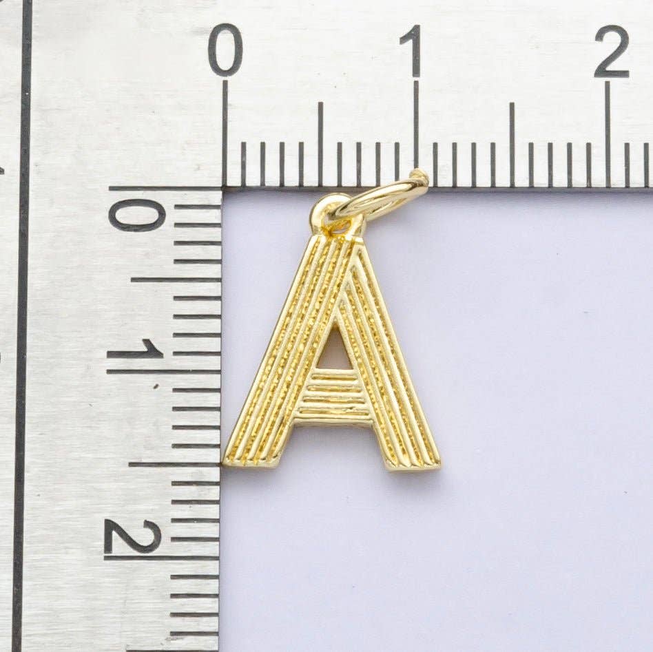 24K Gold Filled Groovy Disco Initial Letter Charm | A185 - A197: Letter A
