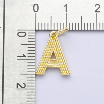 24K Gold Filled Groovy Disco Initial Letter Charm | A185 - A197: Letter K