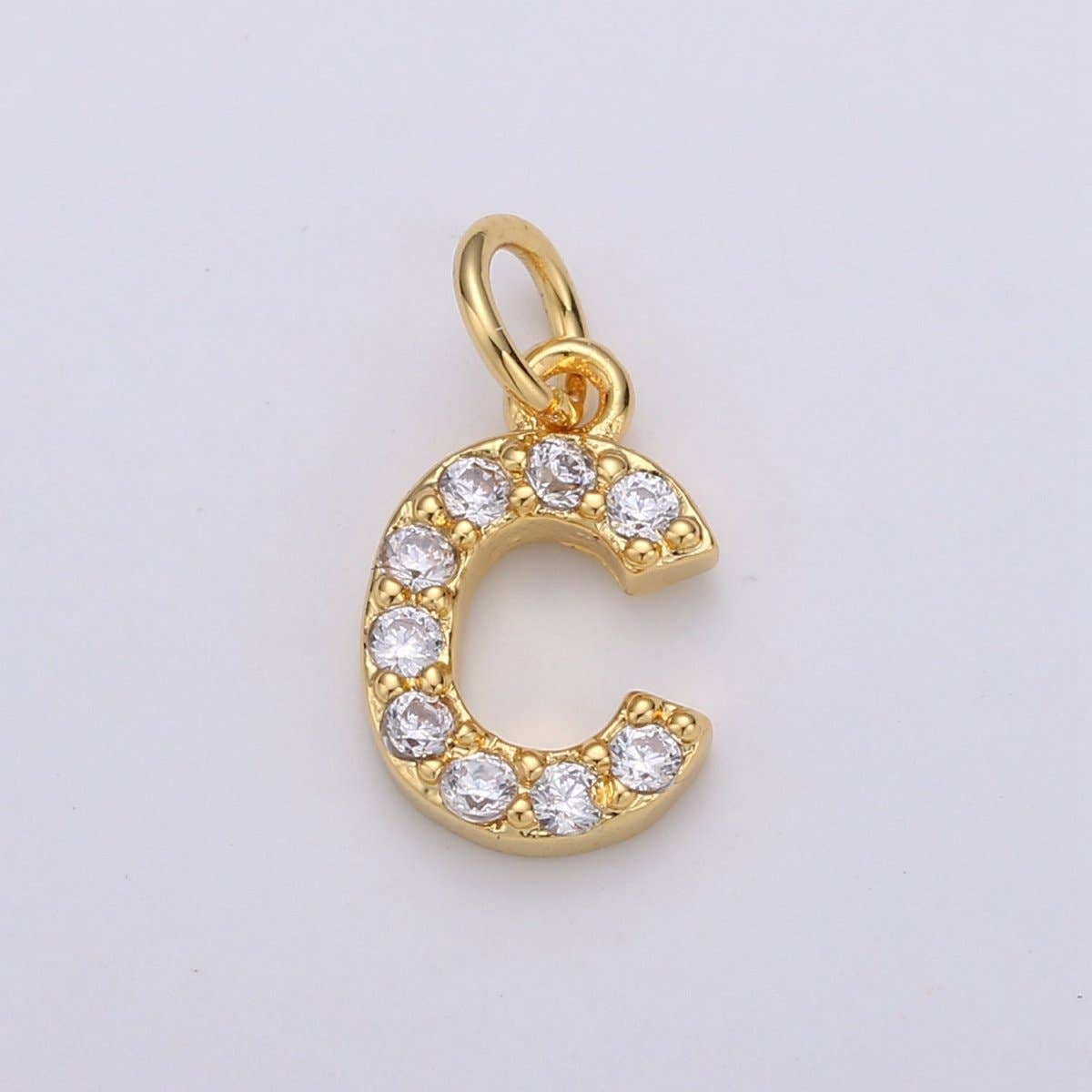 14k Gold Filled Tiny CZ Initial, Letter Alphabet Micro Pave charms Dainty Gold Cubic Pendant Charm for Necklace Bracelet Earring Add on A-099 to A-111: By Set