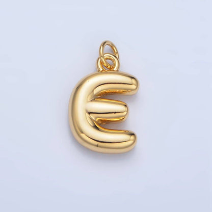 24K Gold Filled 17mm Initial Letter Chubby Balloon Charm | A1513 - A1525: Letter C