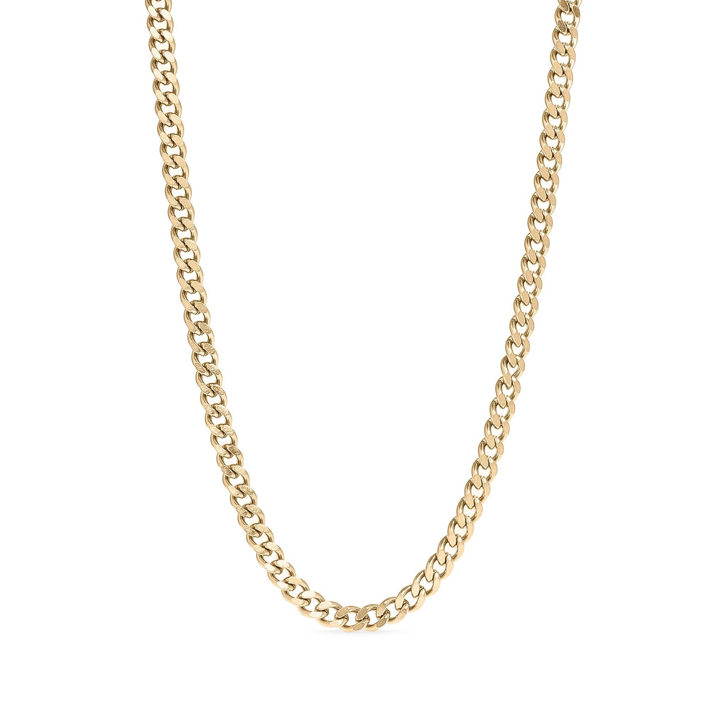 18K Gold PVD Stainless Steel Curb Chain Necklace: 18" / 4mm