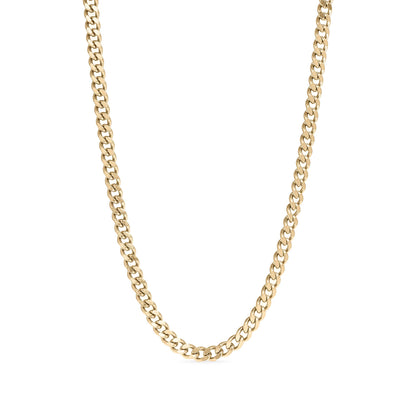 18K Gold PVD Stainless Steel Curb Chain Necklace: 18" / 4mm