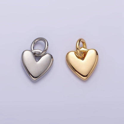 16K Gold Filled Heart Mini Add-On Charm in Gold & Silver | AC-1342 AC-1343: Silver