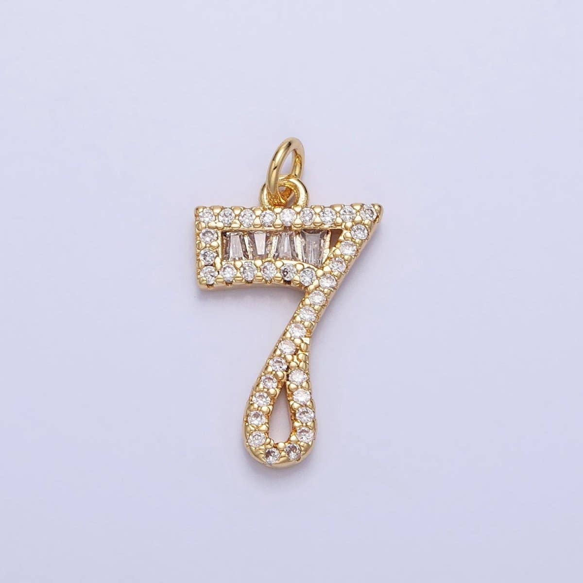 Micro Pave CZ Numbering Charms Pave Dangle Gold Filled Over Brass Number Charms Women Pave Number Findings Number 0-9 Charms AC519 - AC528: All # 0-9