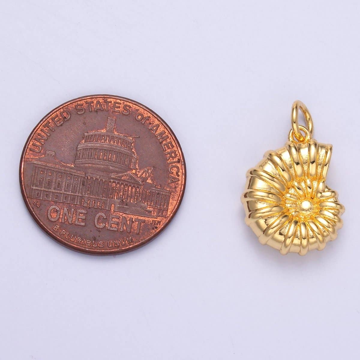 24K Gold Filled Nautilus Shell Multidimensional 3D Charm in Gold & Silver | N014: Gold