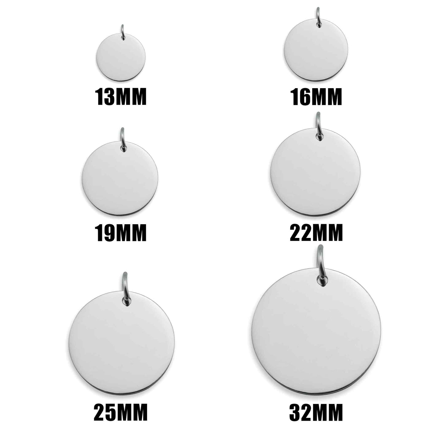 Engravable Circle Charms for Necklaces: 16mm