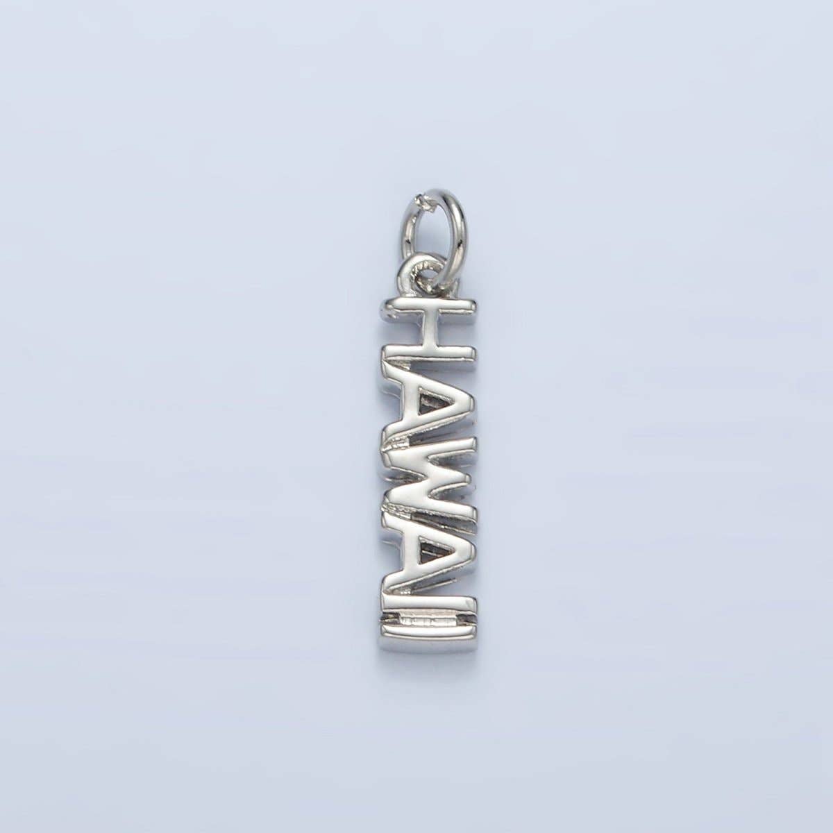 16K Gold Filled USA City States Script Tag Charm in Gold & Silver | D814 - D823: Gold / California