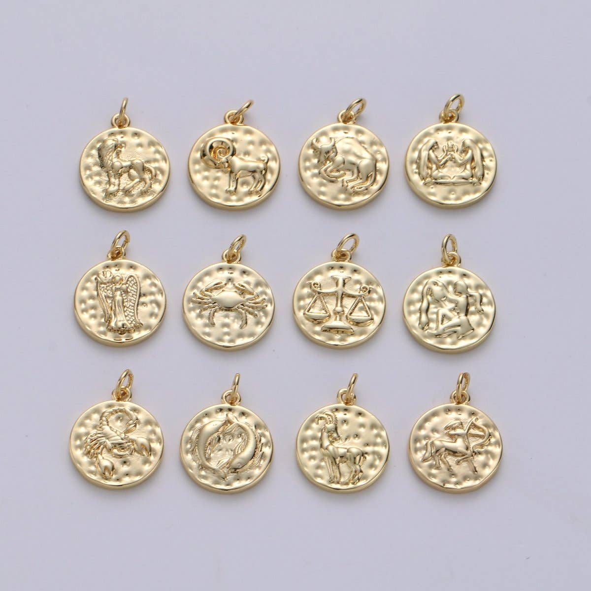 14K Gold Filled Zodiac Constellation Charms, Zodiac Symbol, Horoscope Charm, Gold Astrological Zodiac Signs, Double Sided Charm Pendant | A-A1707-A-A1712: Sagitarius