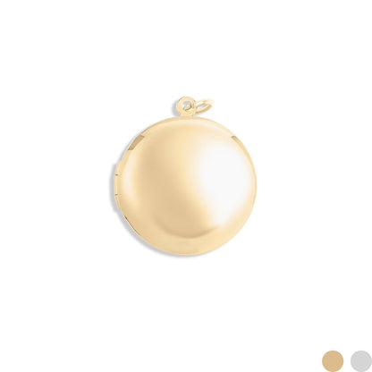 Small - 18K Gold PVD Stainless Steel Round Locket: Gold