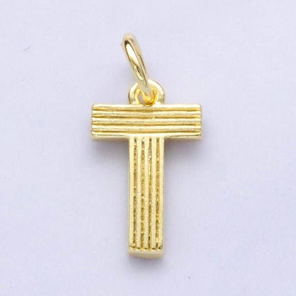 24K Gold Filled Groovy Disco Initial Letter Charm | A185 - A197: Letter J