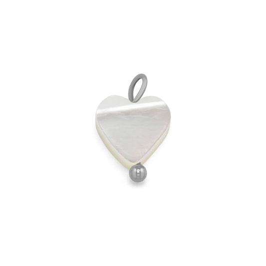 18K Gold PVD Stainless Steel Shell Heart Charm: Stainless