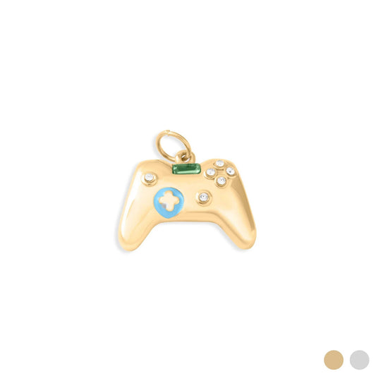18K Gold PVD Stainless Steel Game Controller Charm: Gold