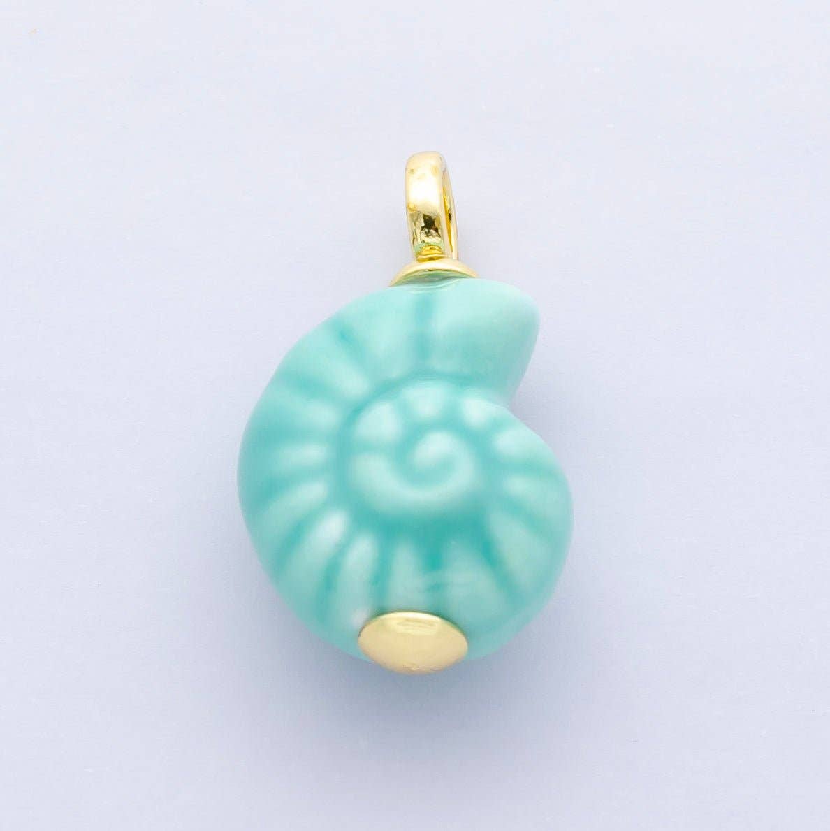 24K Gold Filled Nature Floral Mushroom Pet Sea Sell Ceramic Drop Charm: 21 Pink House