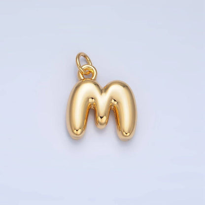 24K Gold Filled 17mm Initial Letter Chubby Balloon Charm | A1513 - A1525: Letter C