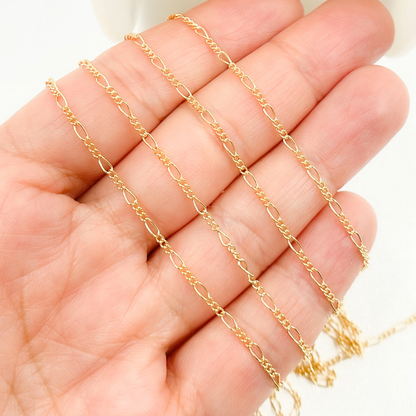Permanent  Jewelry  14k Gold Filled Figaro Chain: 7in. / 2.1mmx3mm / Figaro